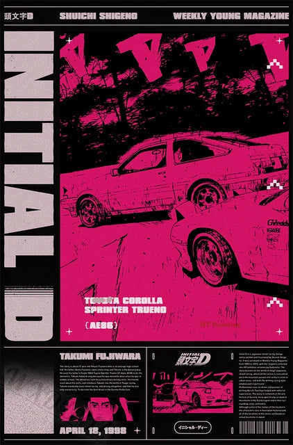 Initial D - japanese magazine cover poster